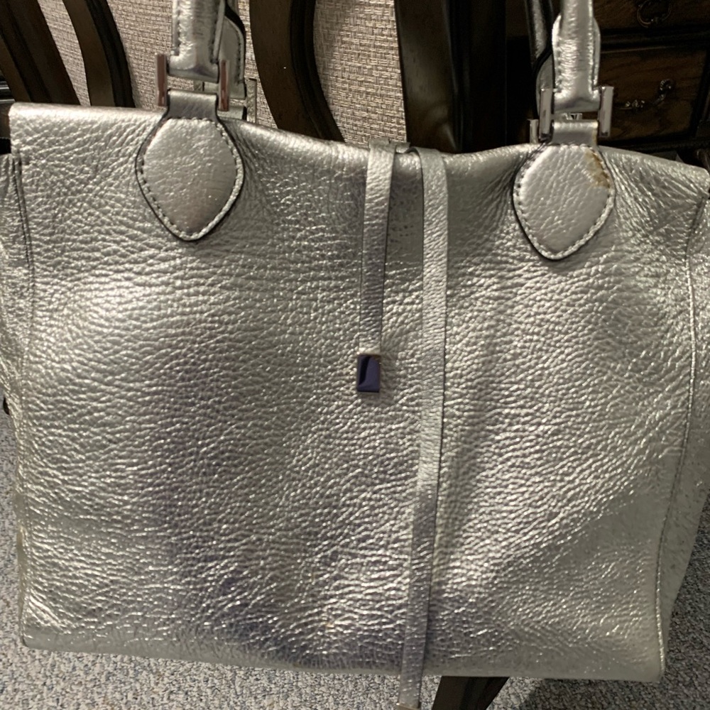 Michael Kors Miranda large tote silver